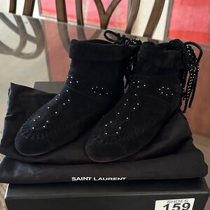 NWT Saint Laurent Nino Fringe Studs Boot Black Sz 35/ US 5